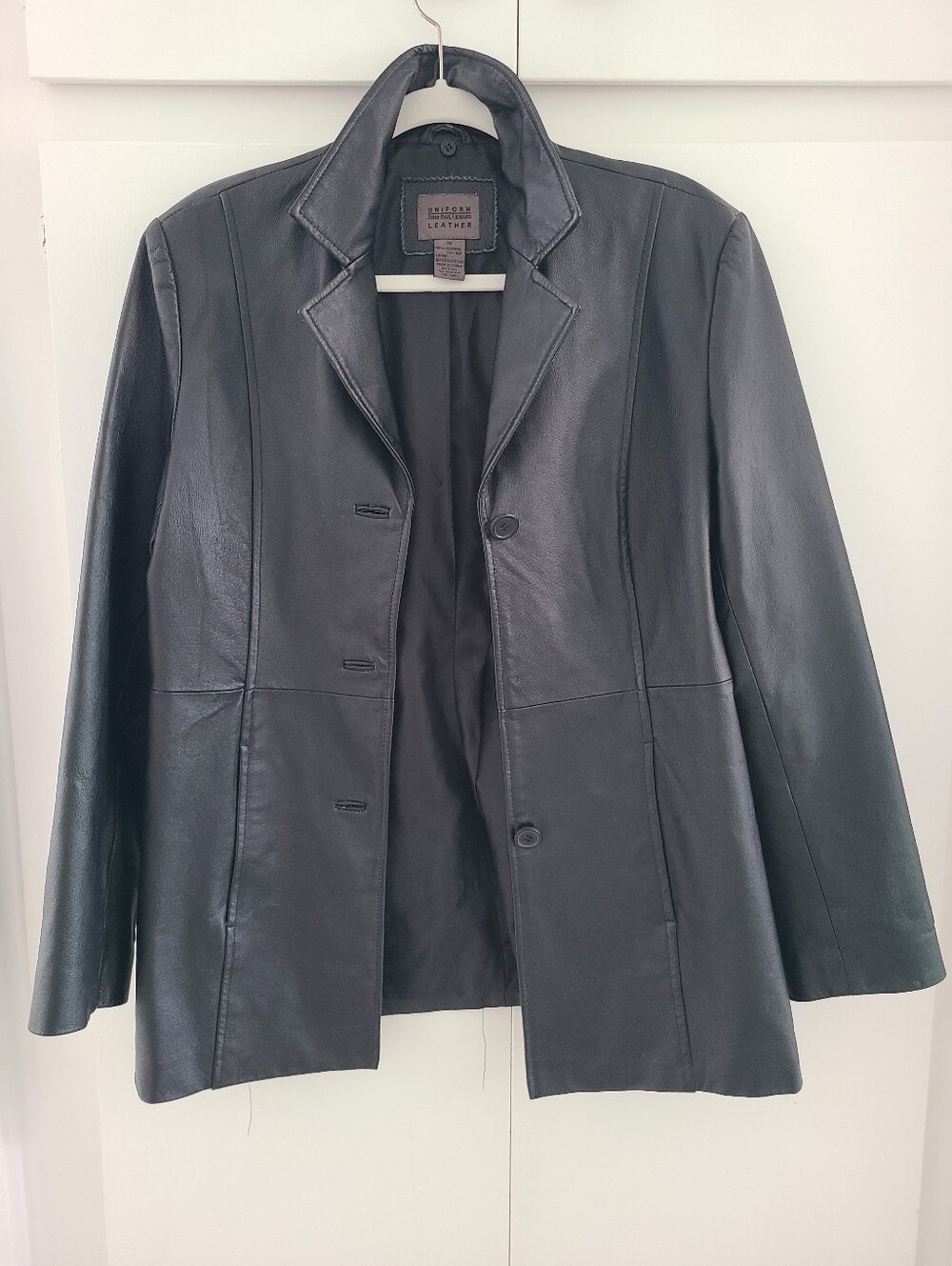 Vtg 90s Friends Monica Geller John Paul Richard Black Leather Jacket modern M